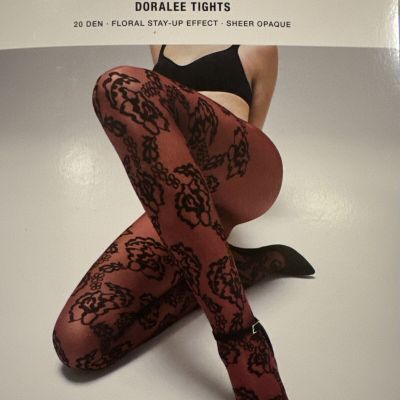 Wolford Doralee Tights Color: Black / Black  Size: Large 14889